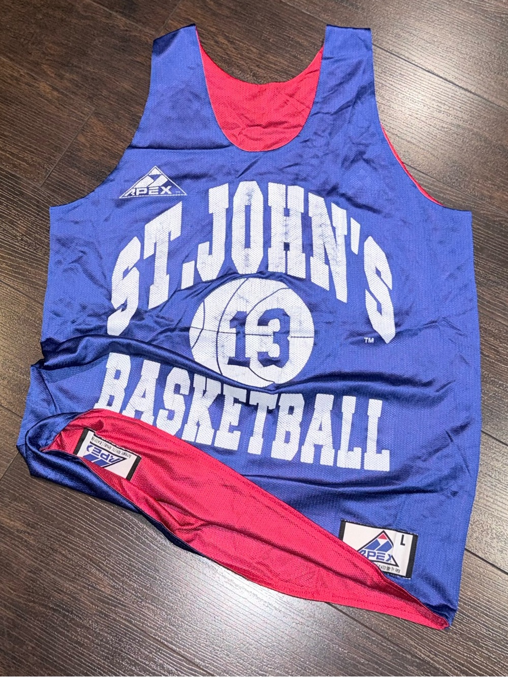 Vintage St John’s Basketball Practice Reversible Jersey Men’s Size L Apex One